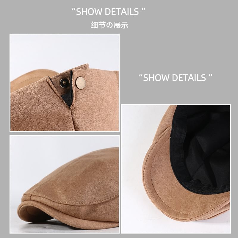 Flat Faux Suede Cap