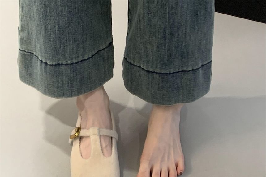 Sample Plain T-Strap Flats