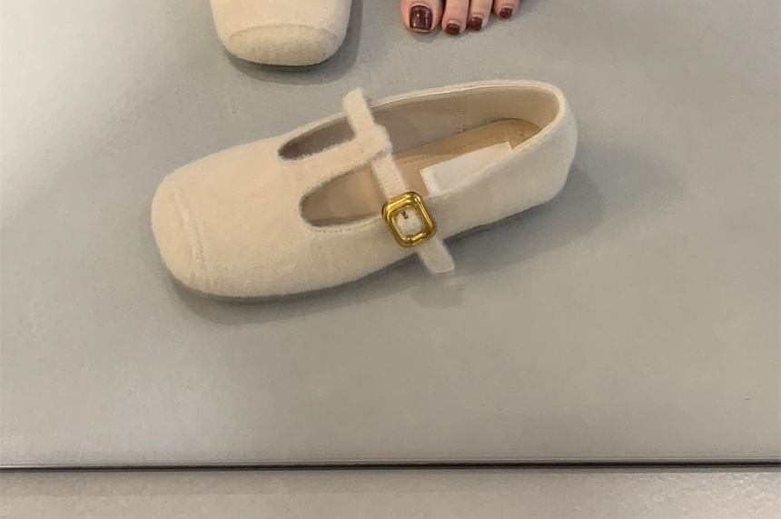 Sample Plain T-Strap Flats