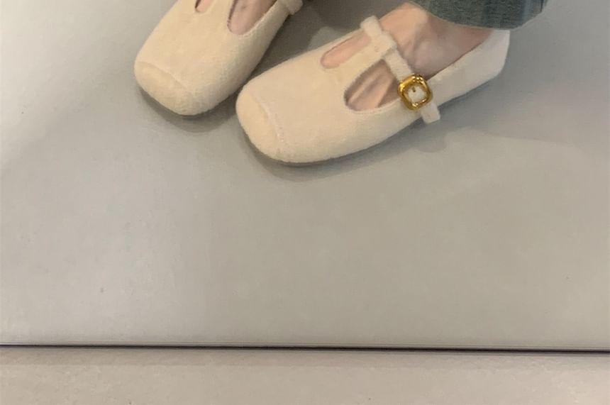 Sample Plain T-Strap Flats