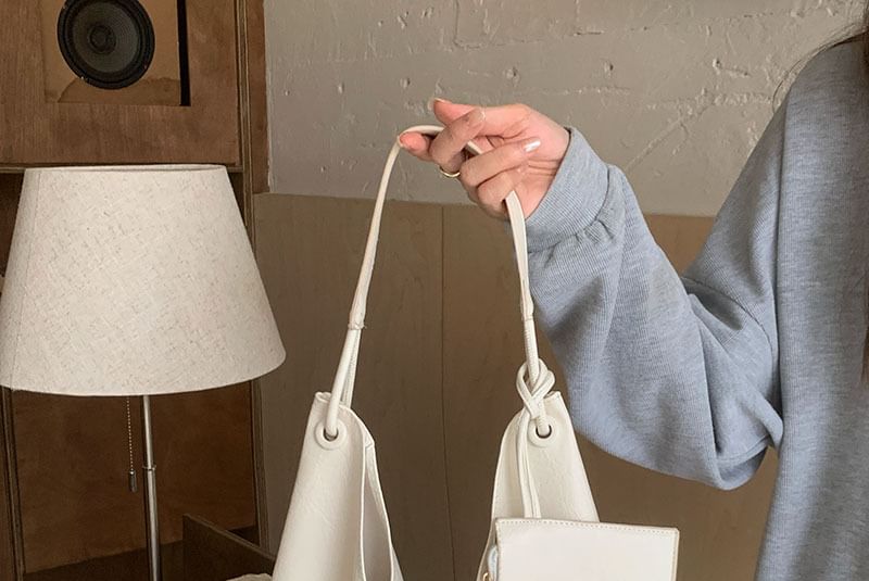Wholesale Sample Bag With Leather Faux Pouch Plain Tote