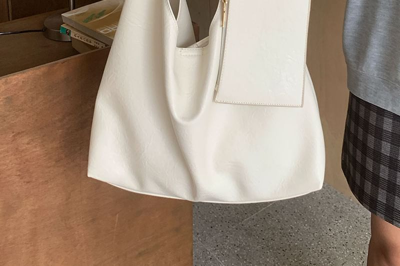 Wholesale Sample Bag With Leather Faux Pouch Plain Tote