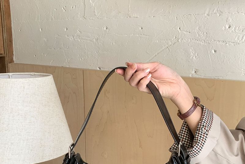 Wholesale Sample Bag Crescent Leather Faux Shoulder