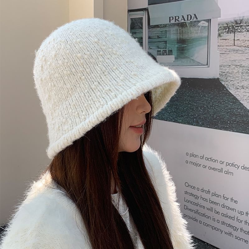 Hat Knit Bucket Melange