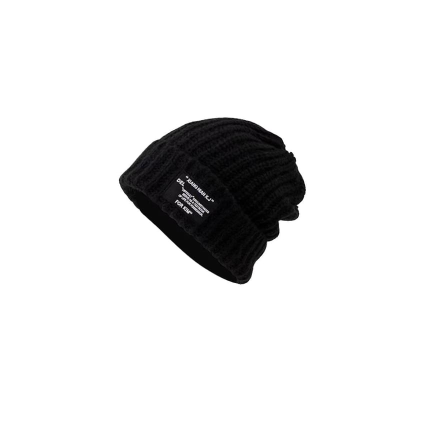 Beanie Ribbed Applique Knit