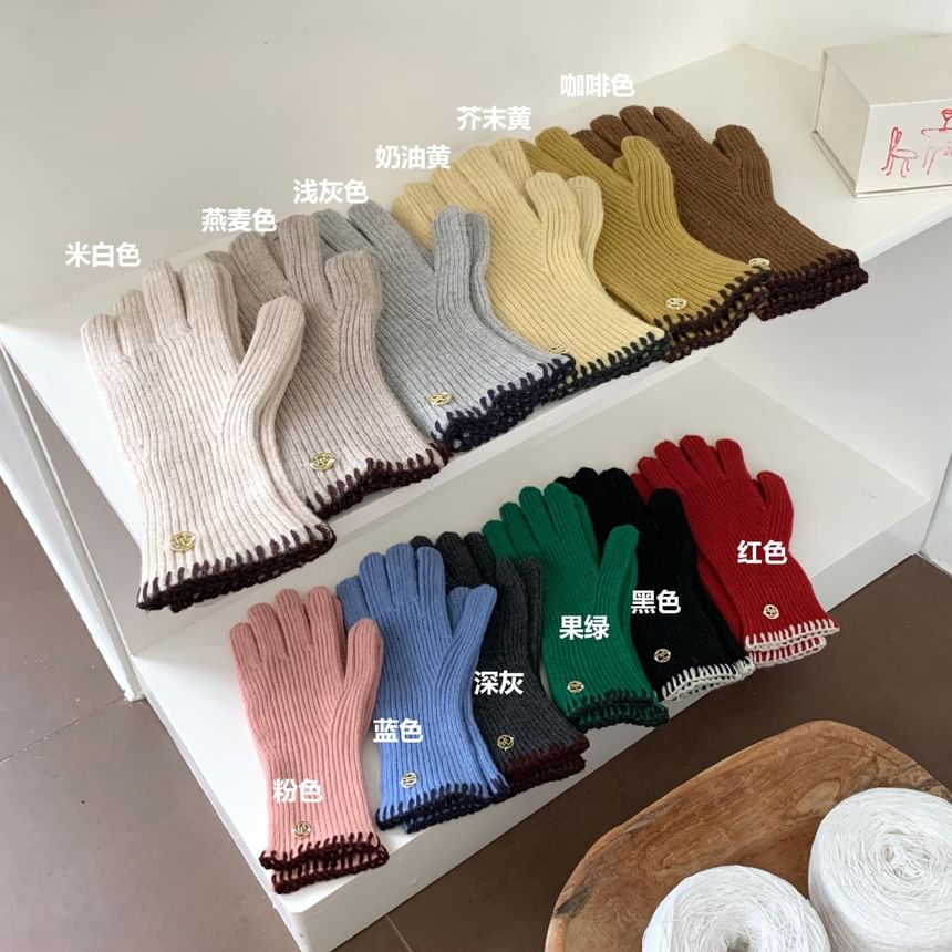 Großhandelsmuster gerippte Handschuhe mit Strickbündchen