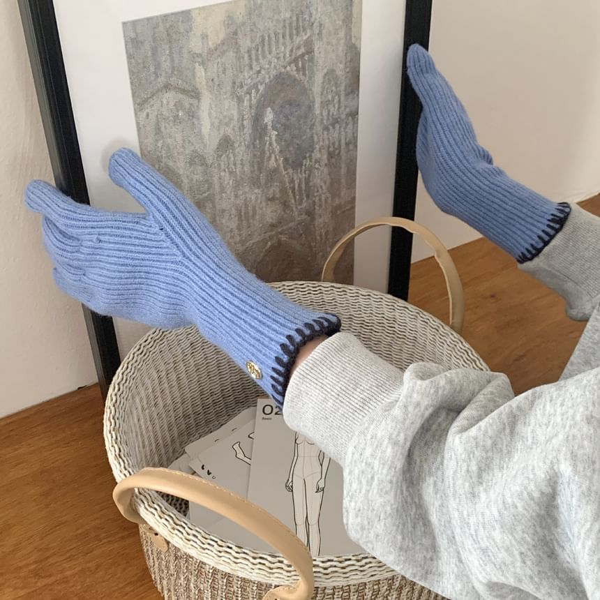 Großhandelsmuster gerippte Handschuhe mit Strickbündchen