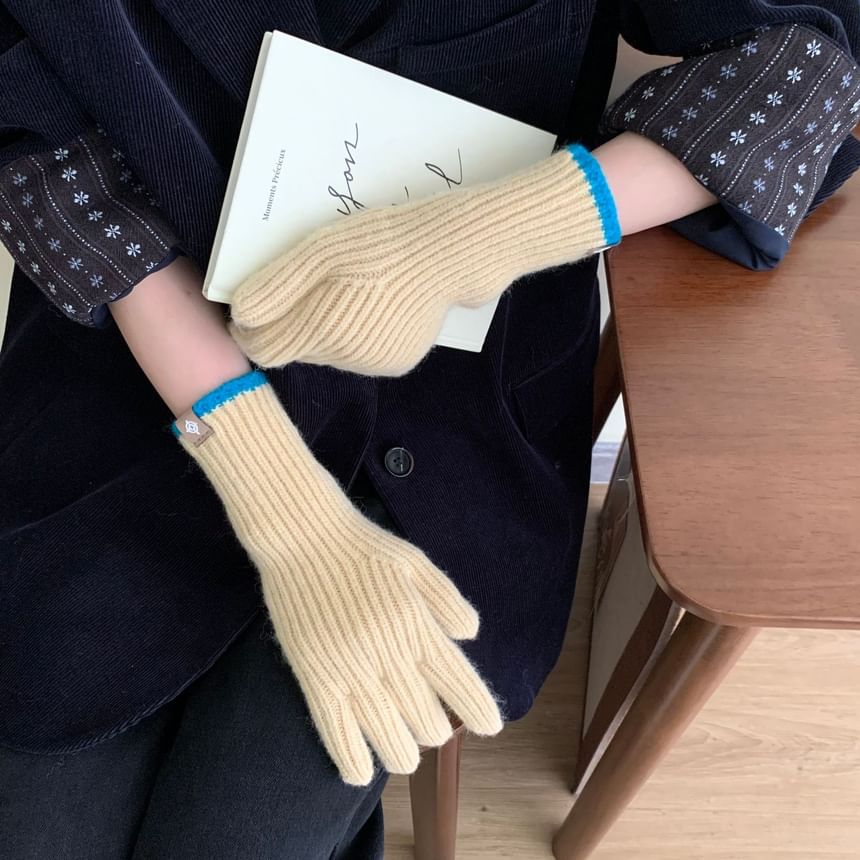 Großhandelsmuster Strickhandschuhe Touchscreen Zweifarbig