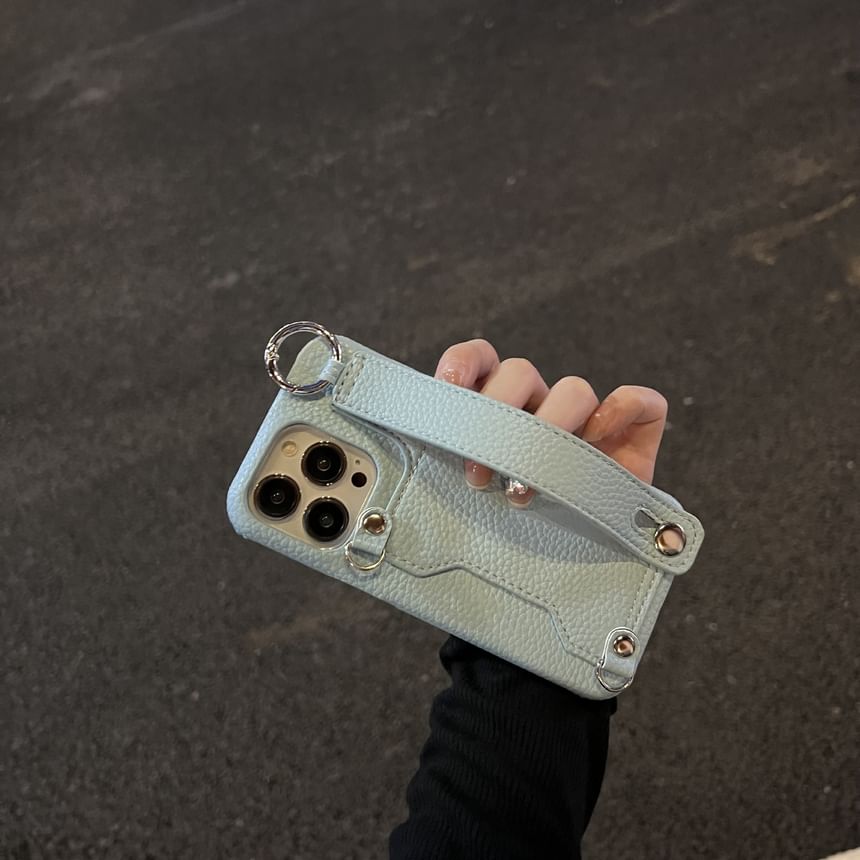 Faux Case Mirror Phone Heart Leather