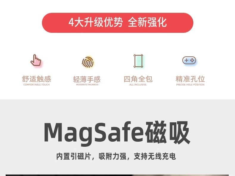 Case Phone MagSafe) Magnetic (Compatible with Transparent