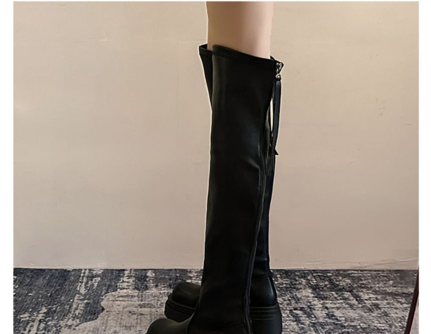 Sample Faux Leather Platform Over-The-Knee Boots
