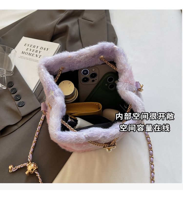 Gradient Star Print Chain Strap Bucket Bag