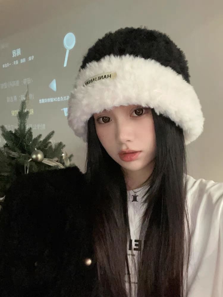 Plain Fluffy / Knit Beanie Cable