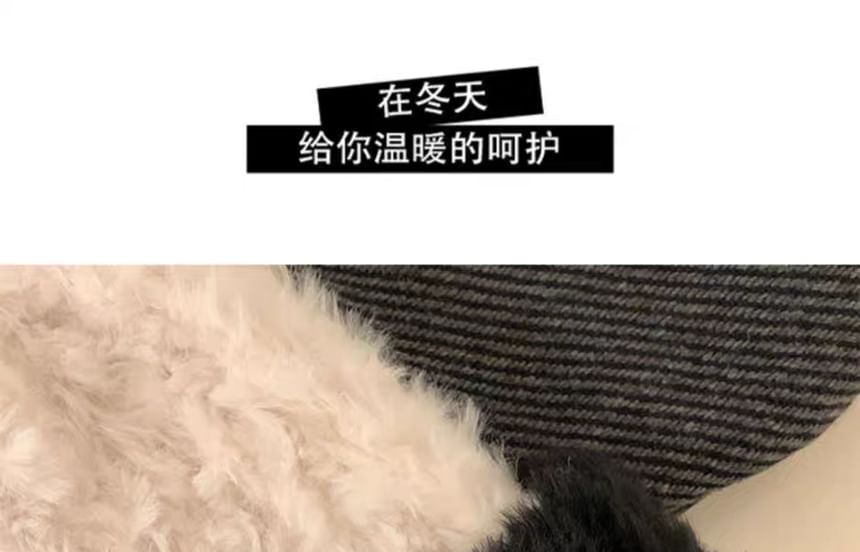 Plain Fluffy / Knit Beanie Cable