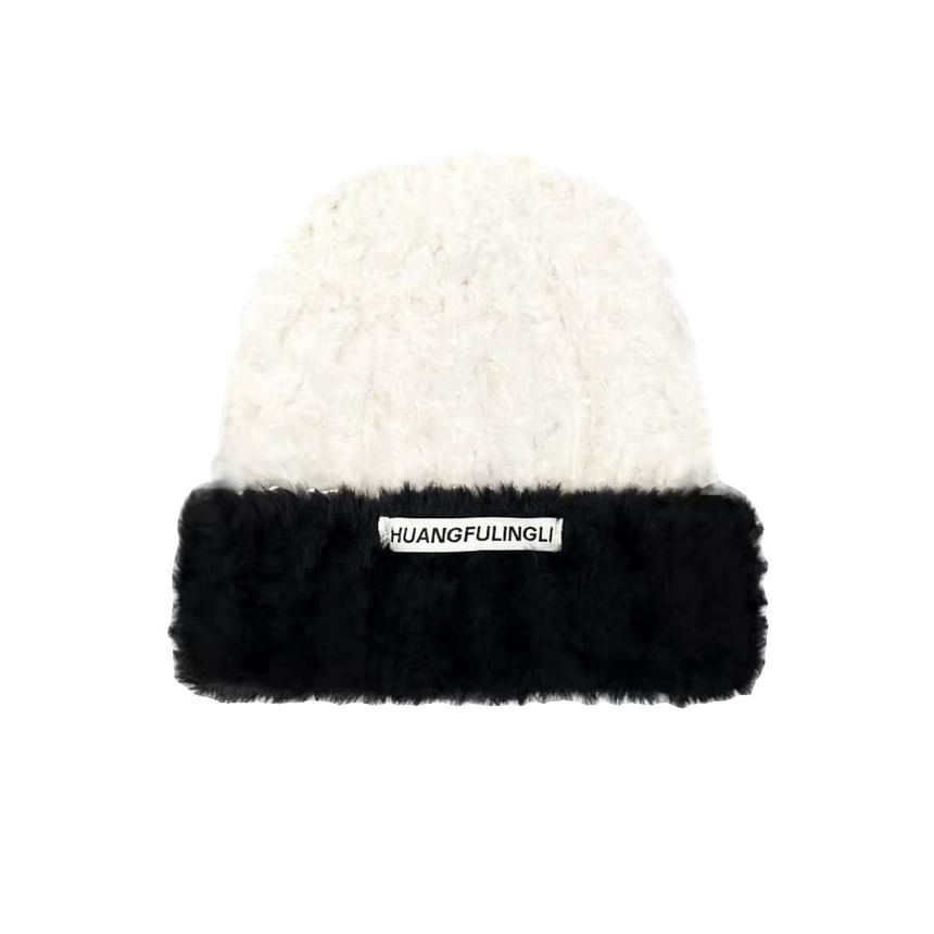Plain Fluffy / Knit Beanie Cable