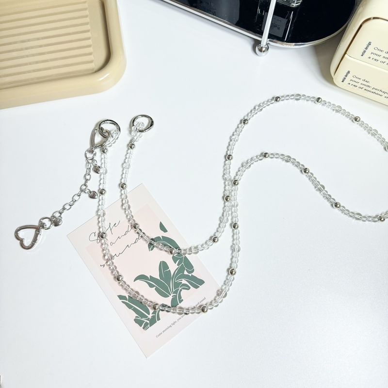 Lanyard Phone Crystal Alloy Faux Heart Buckled