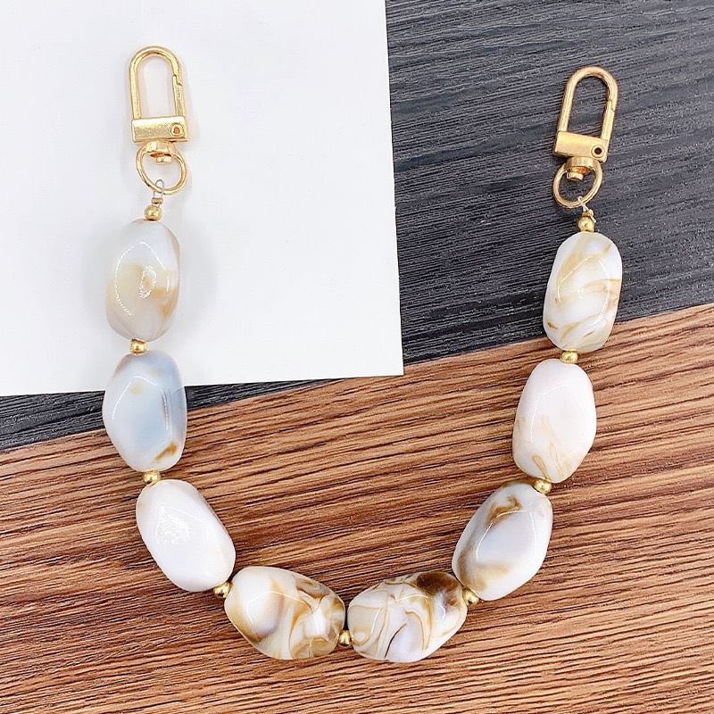 Strap Faux Phone Alloy Gemstone Bead
