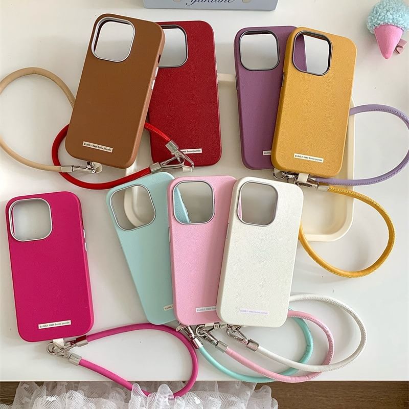 Phone Faux Case Leather Plain