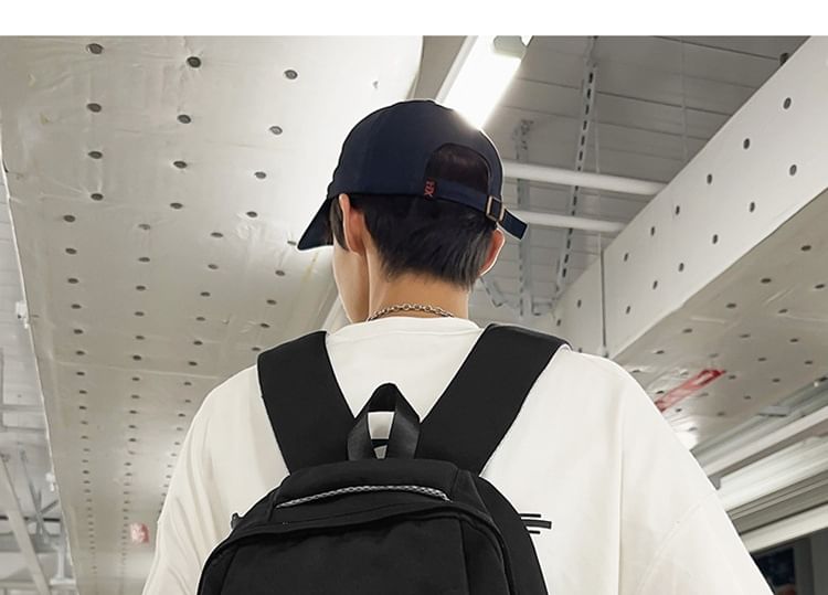 Plain Buckled Nylon Laptop Backpack / Bag Charm / Set