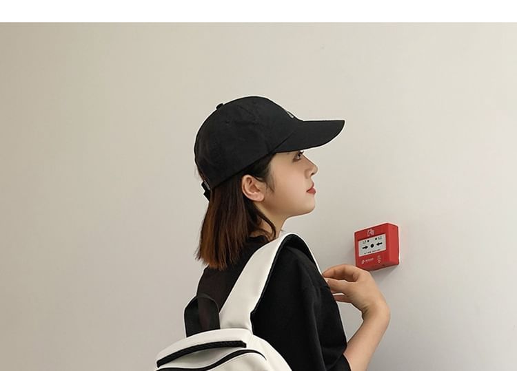 Two Tone Lettering Print Nylon Tote Bag / Laptop Backpack / Bag Charm / Set