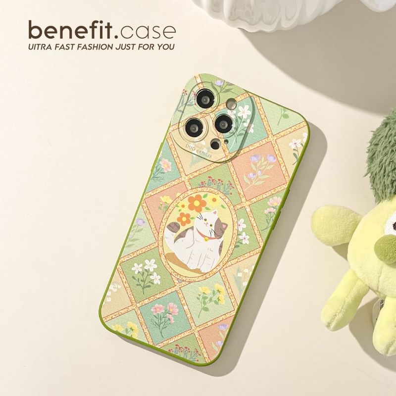 Phone Cat Case Floral