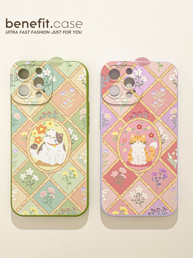 Phone Cat Case Floral