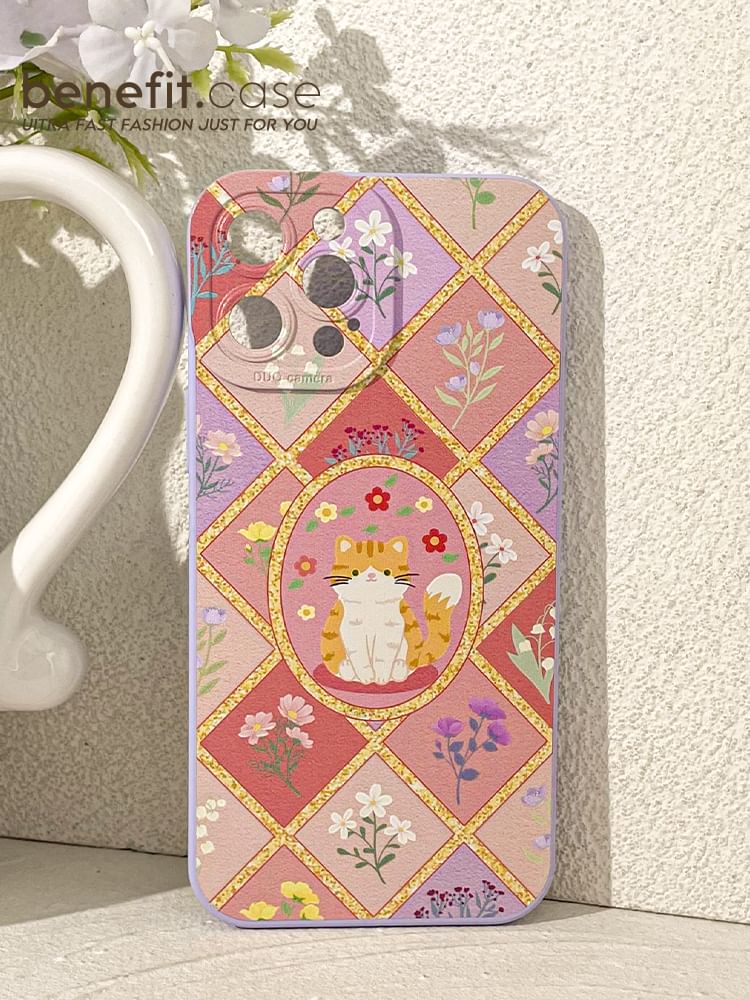 Phone Cat Case Floral