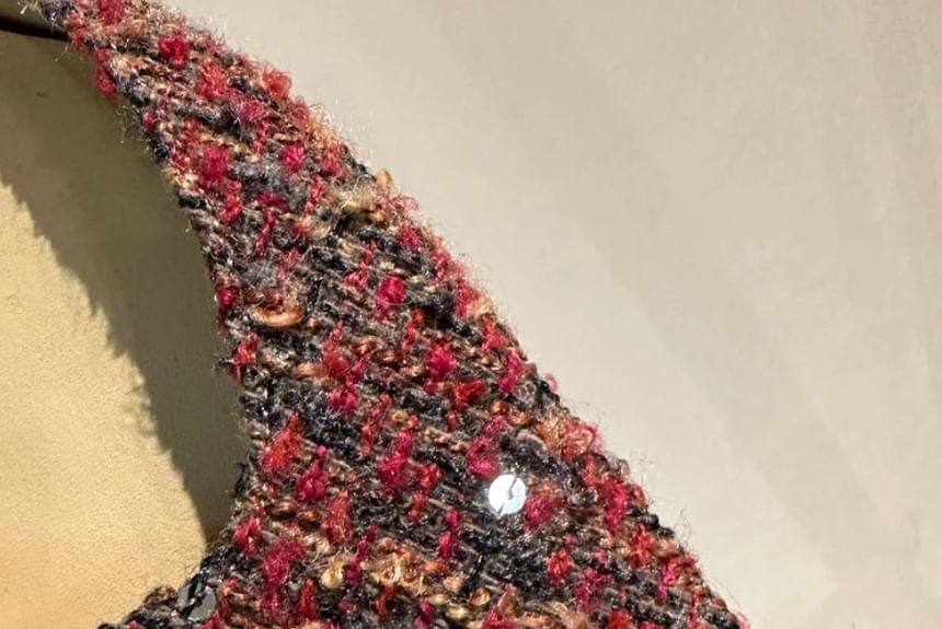 Sample Stiletto Pointed Toe Sequin Tweed Pumps