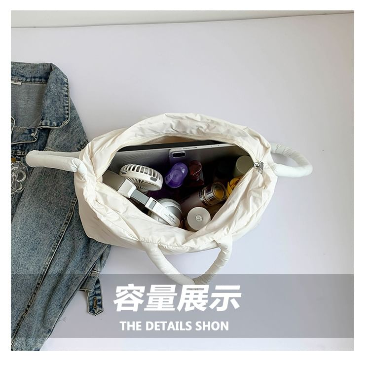 Tote Crossbody Puffer Bag Plain
