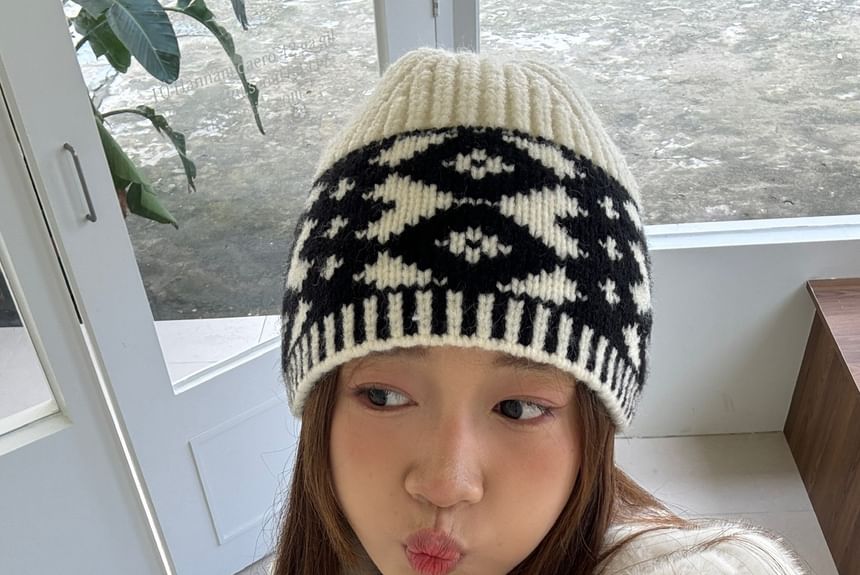 Patterned Knit Beanie