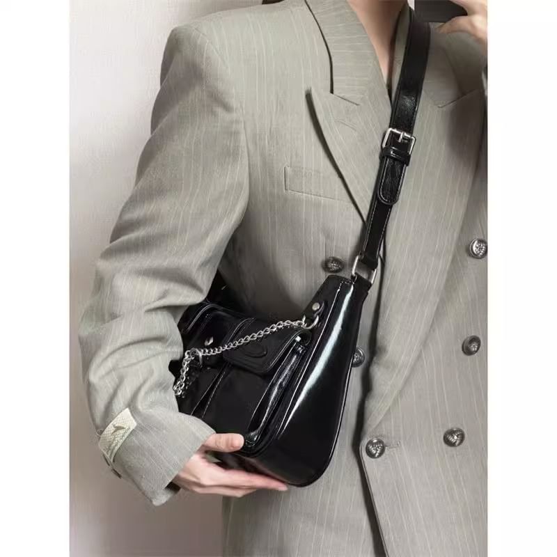 Chained Shoulder Faux Fur Bag