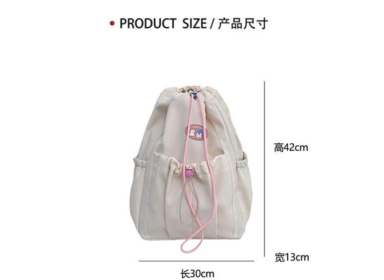 Sample Applique Drawstring Nylon Backpack