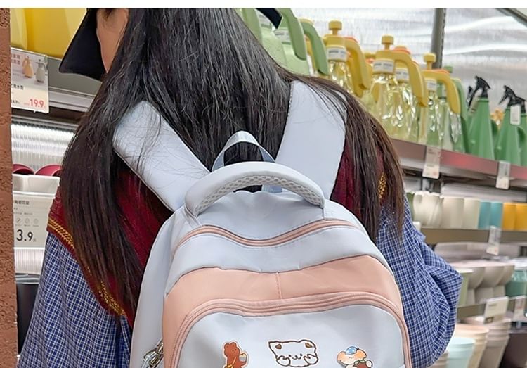 Sample Cartoon Embroidered Nylon Backpack / Tote Bag