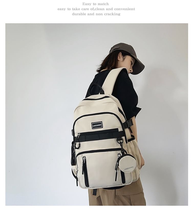 Wholesale Sample Set: Lettering Applique Nylon Backpack + Coin Purse