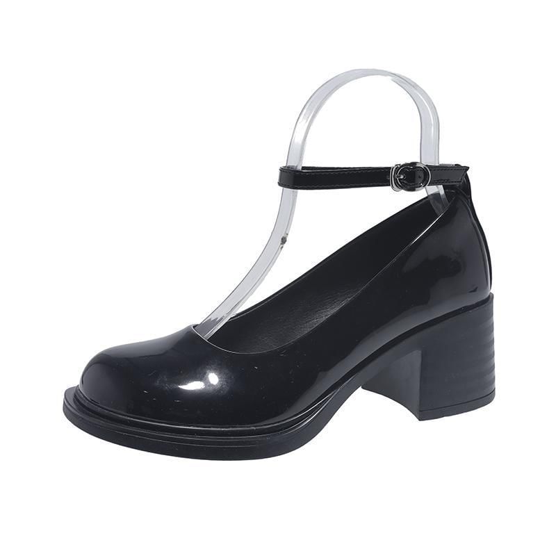 Pumps Chunky Ankle Strap Heel Jane Mary
