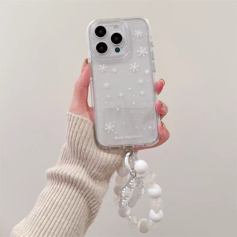 Decoration Strap Set Adhesive / Snowflake Phone Case
