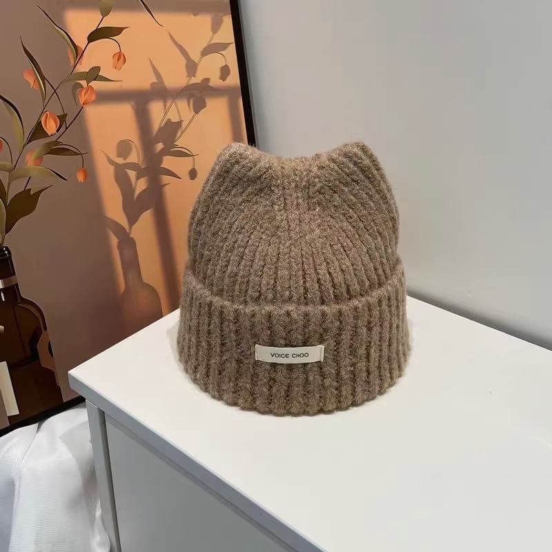 Knit Beanie Applique Lettering