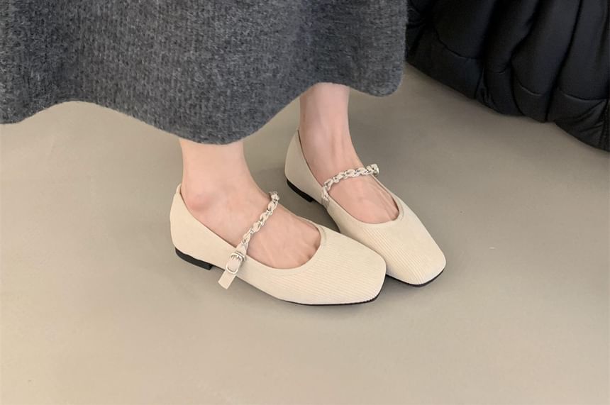 SampleSquare Toe Chained Mary Jane Shoes