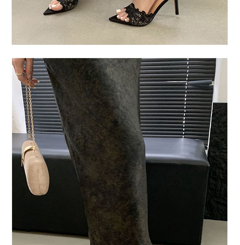 SampleStiletto Heel Pointy Slide Sandals