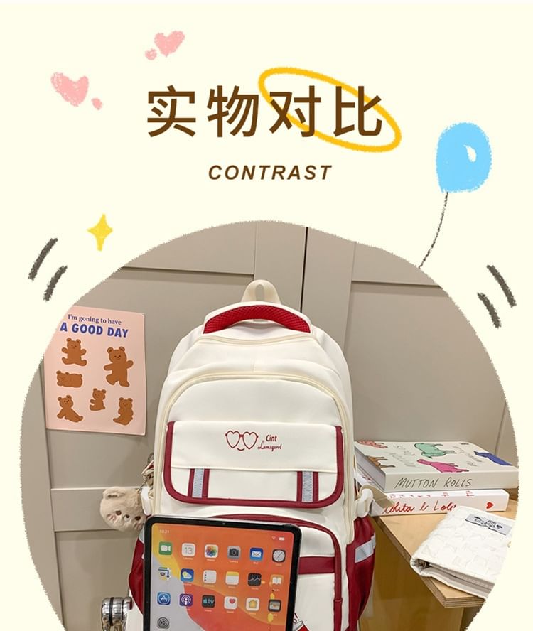Sample Cartoon Print Nylon Laptop Backpack / Bag Charm / Set