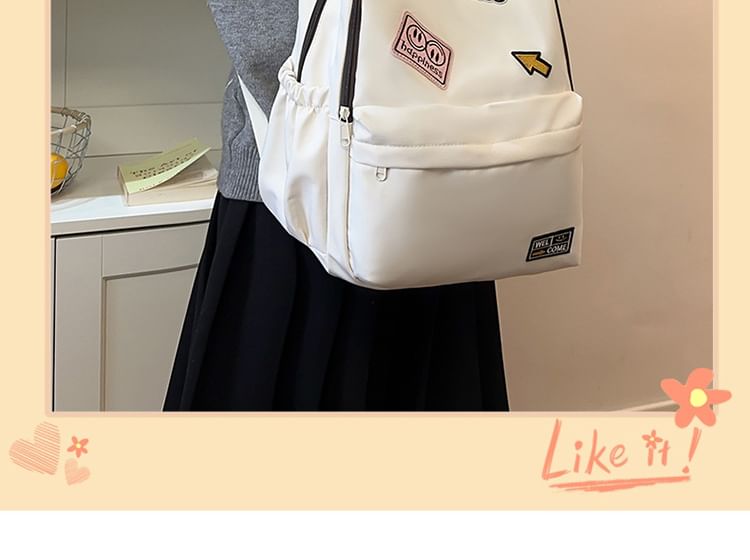 Sample Lettering Applique Nylon Laptop Backpack