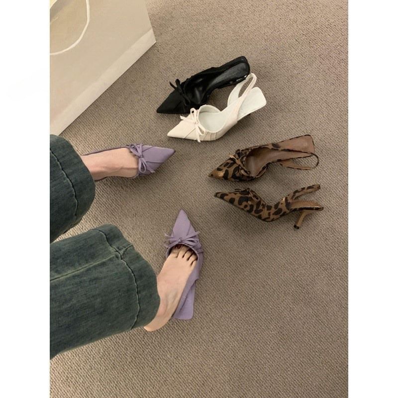 SamplePointed Toe Bow Slingback Pumps