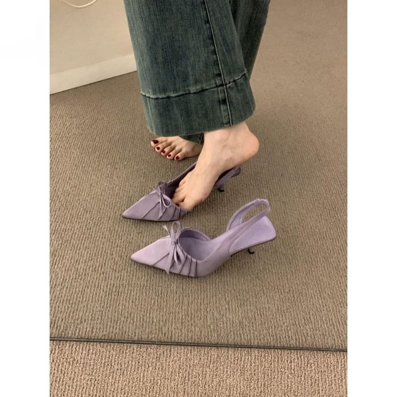 SamplePointed Toe Bow Slingback Pumps