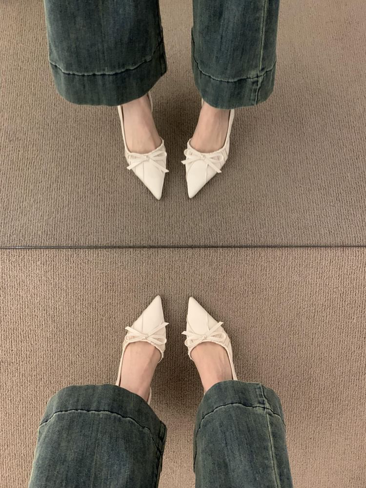 SamplePointed Toe Bow Slingback Pumps
