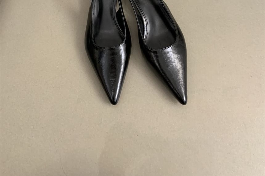 Sample Pointed Toe Slingback Kitten Heel Pumps