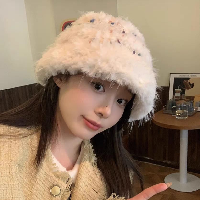 Hat Fluffy Knit Bucket