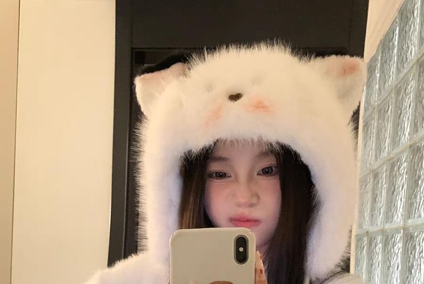 Hat Fluffy Cat Trapper