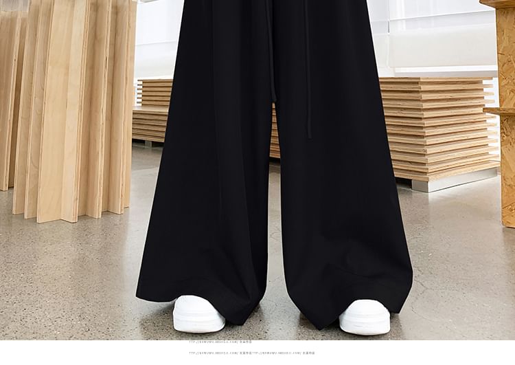 High Designs Wide Leg Various Plain Pants Rise
