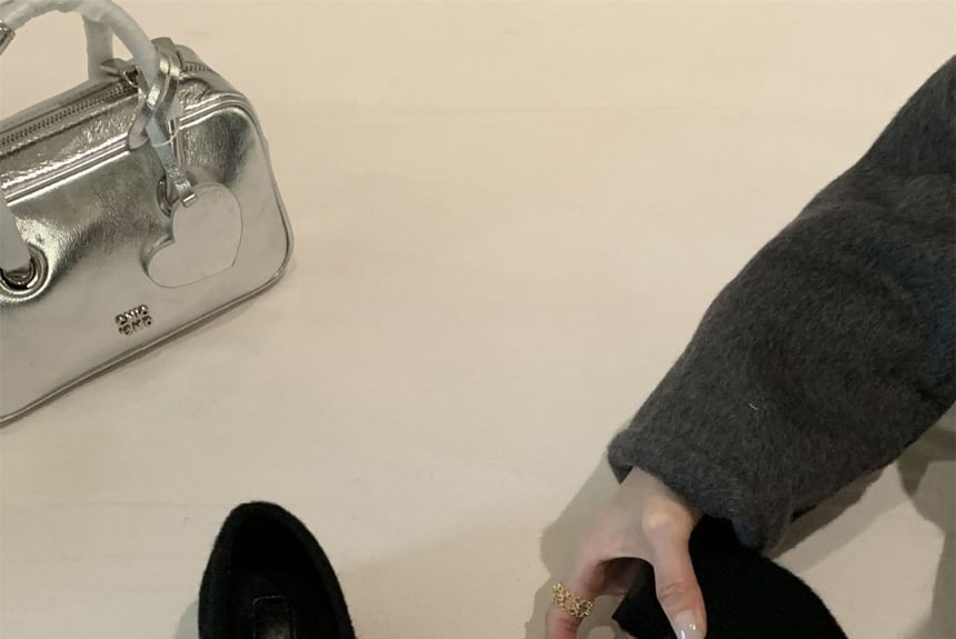 Sample Square Toe Rhinestone Buckle Block Heel Pumps