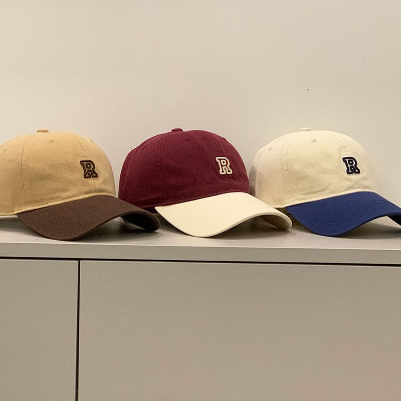 Cap Baseball Two Tone Embroidered Lettering